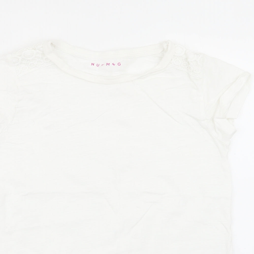 Nutmeg Girls White   Basic T-Shirt Size 10-11 Years