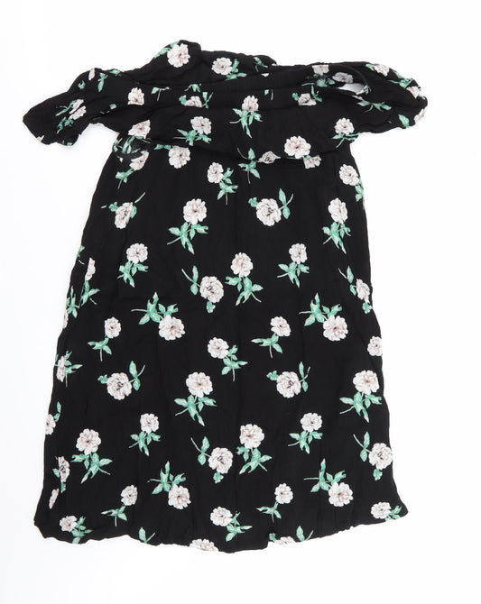 Dorothy Perkins Womens Black Floral  Basic Blouse Size 14