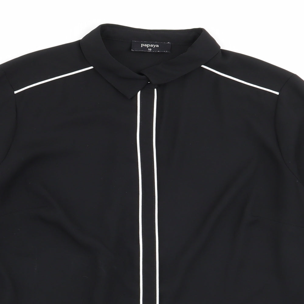 Papaya Womens Black   Basic Button-Up Size 10