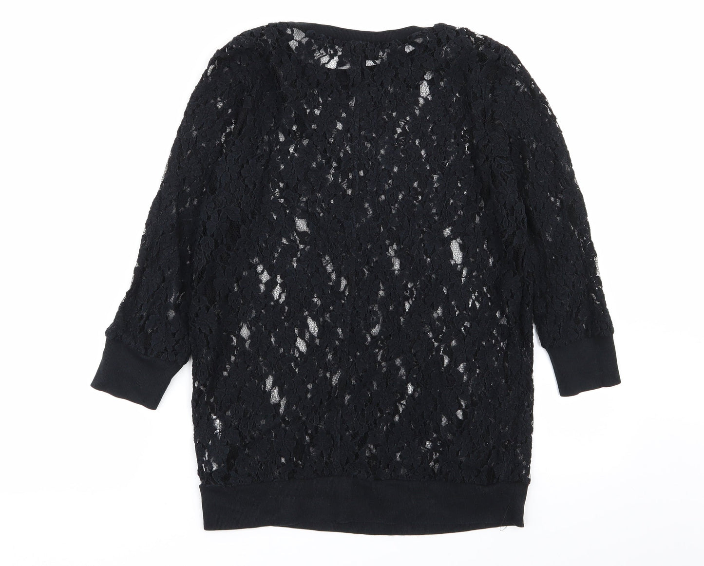 Topshop Womens Black Floral  Pullover Jumper Size 10