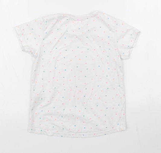 Matalan Girls White Spotted  Basic T-Shirt Size 5-6 Years  - Reversible sequins