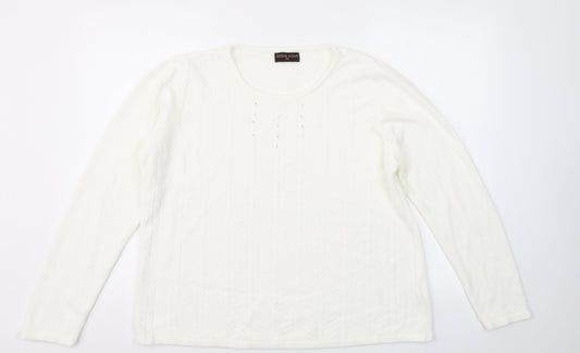 ANNA ROSE  Womens White   Pullover Jumper Size 2XL