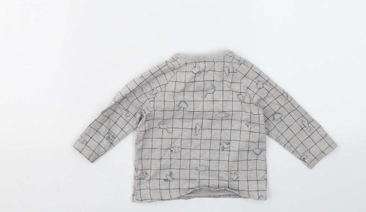 George Boys Grey Geometric  Basic T-Shirt Size 0-3 Months