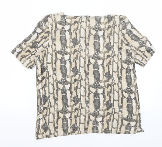 NEXT Womens Brown Animal Print  Basic T-Shirt Size 14