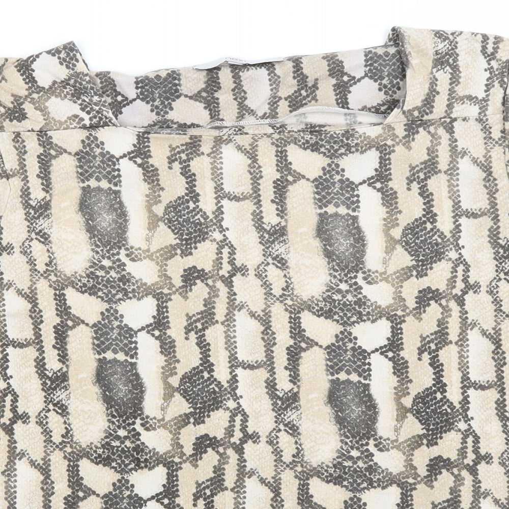 NEXT Womens Brown Animal Print  Basic T-Shirt Size 14