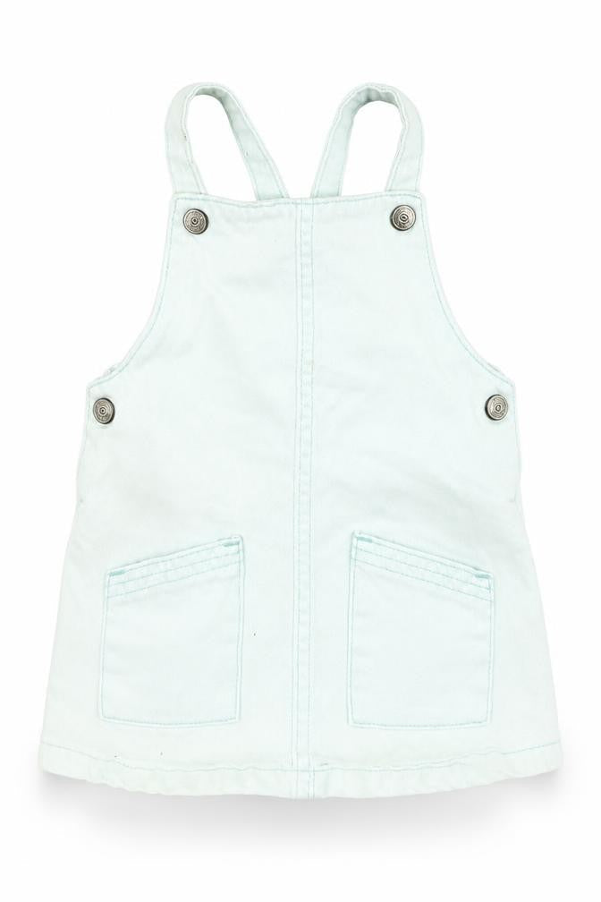 F&F Baby Blue   Pinafore/Dungaree Dress  Size 9-12 Months