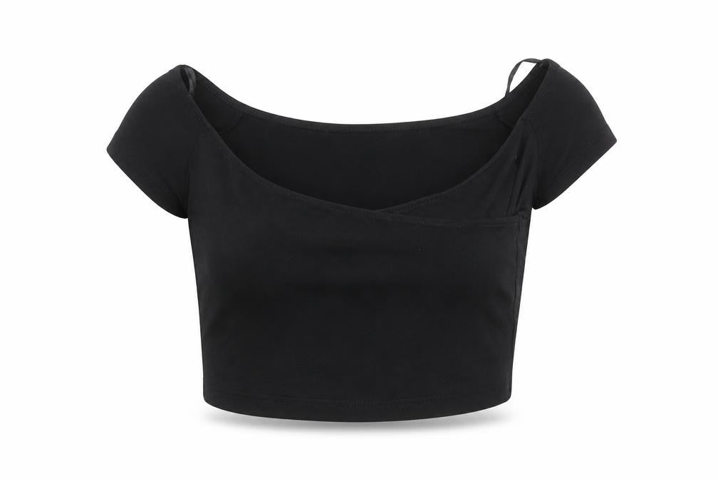 New Look Womens Black   Cropped T-Shirt Size 8