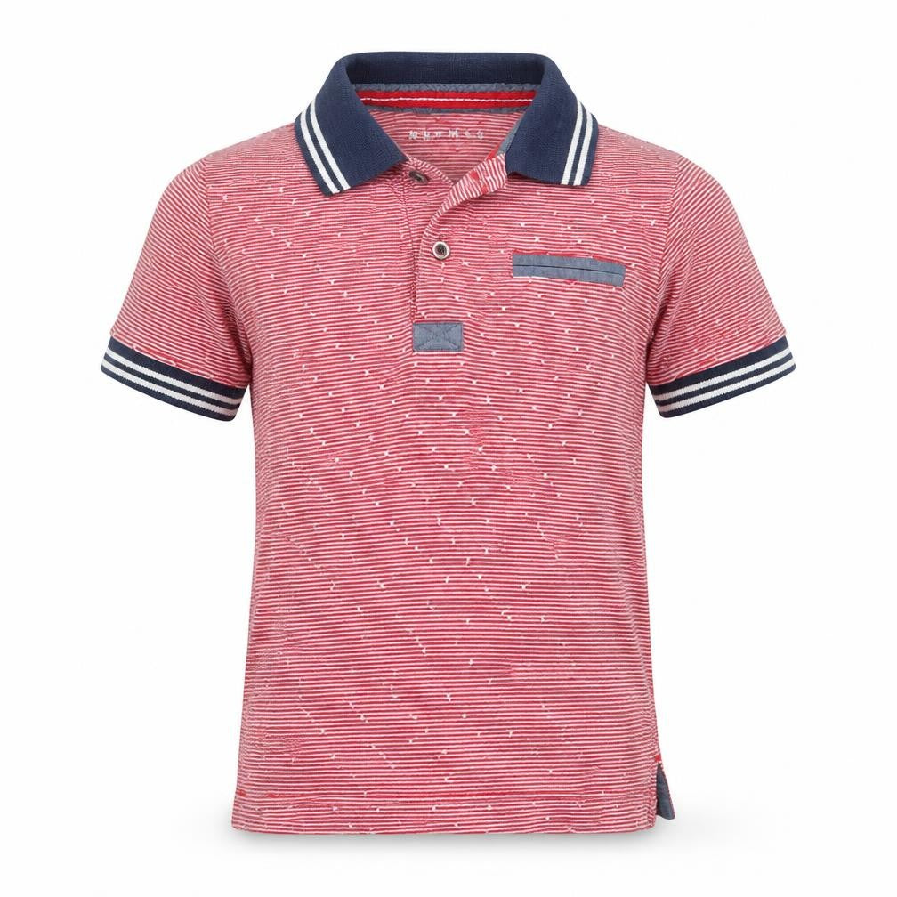 Nutmeg Boys Red Striped  Basic Polo Size 4-5 Years