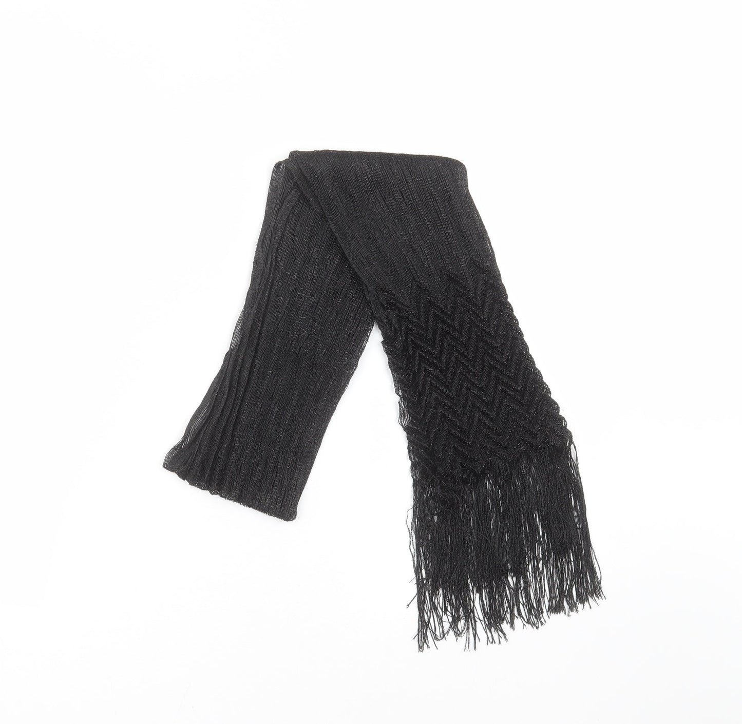 Preworn Womens Black Geometric   Scarf