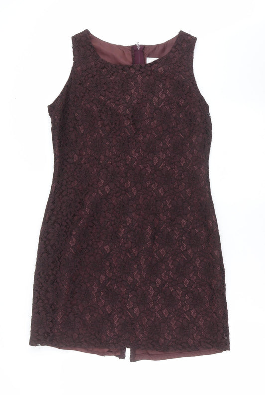 Meghan Womens Purple Floral  Shift  Size 14