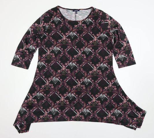 Samya Womens Multicoloured Floral  Basic T-Shirt Size 16