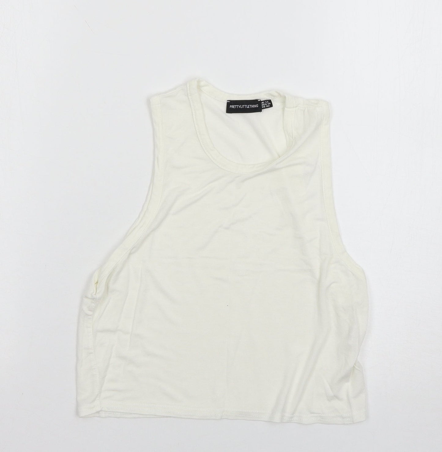 PRETTYLITTLETHING Womens White   Basic Tank Size 14