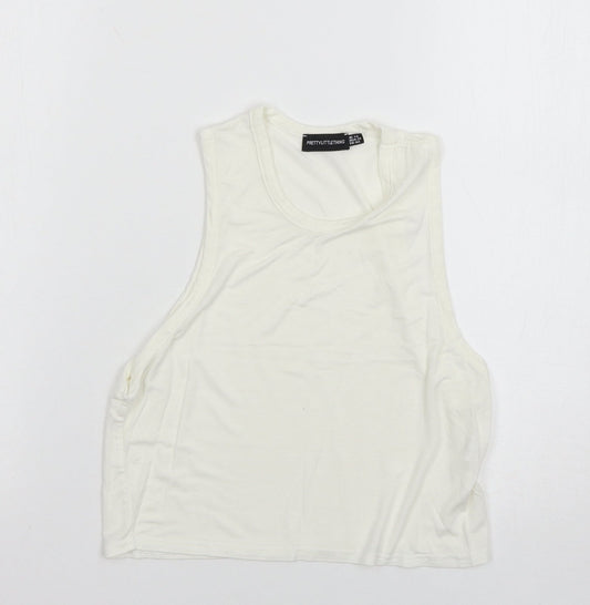 PRETTYLITTLETHING Womens White   Basic Tank Size 14