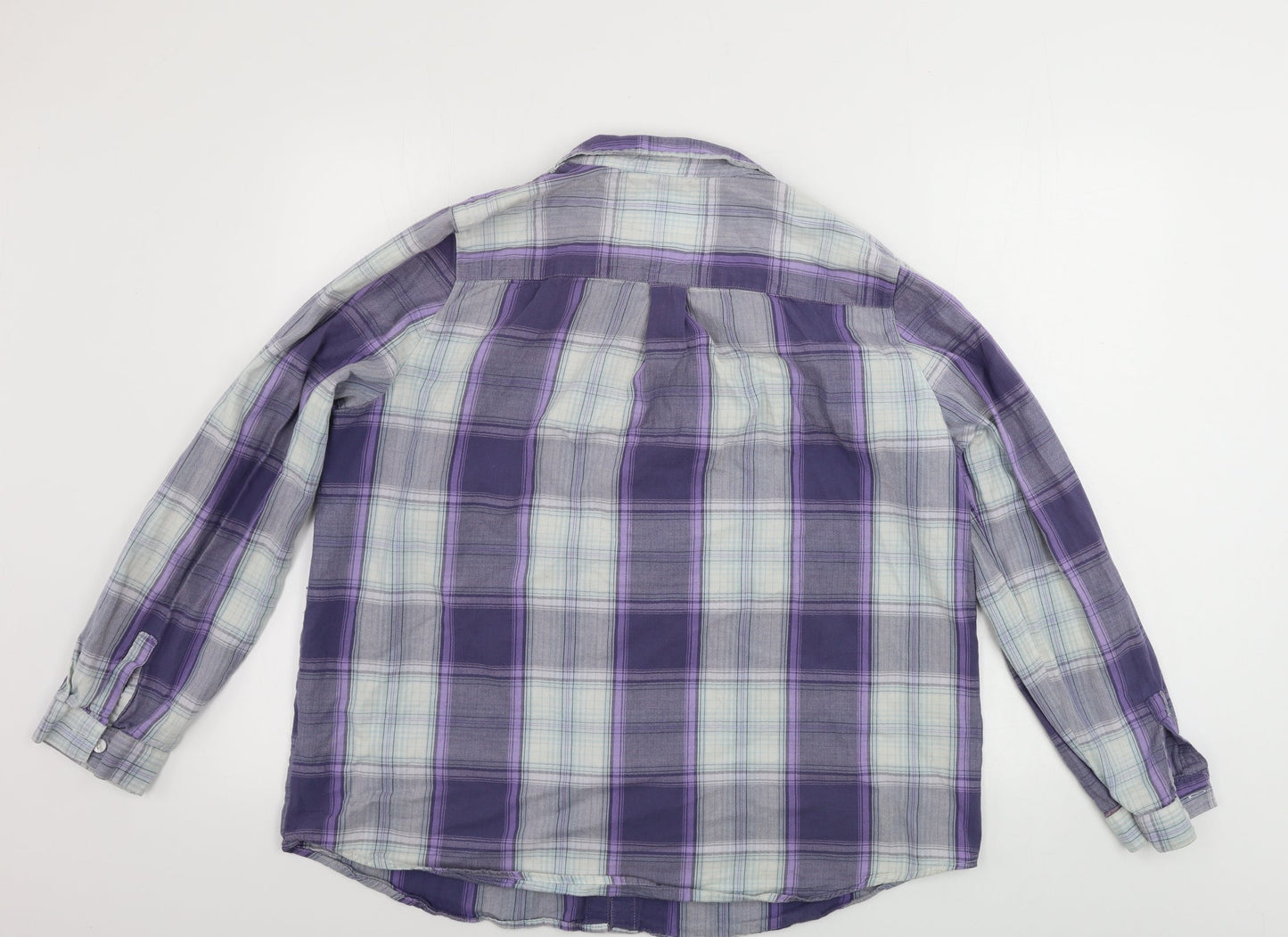 Maine New England  Mens Black Check   Button-Up Size 18