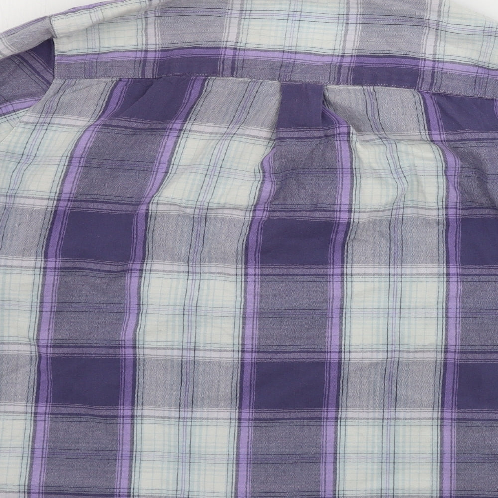 Maine New England  Mens Black Check   Button-Up Size 18