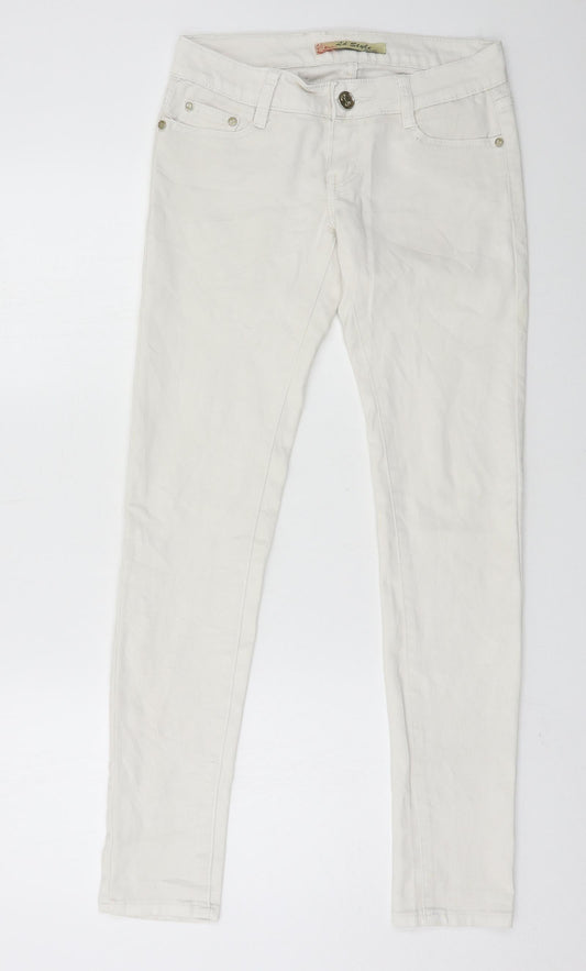 LD Style Womens White  Denim Skinny Jeans Size 8 L30 in