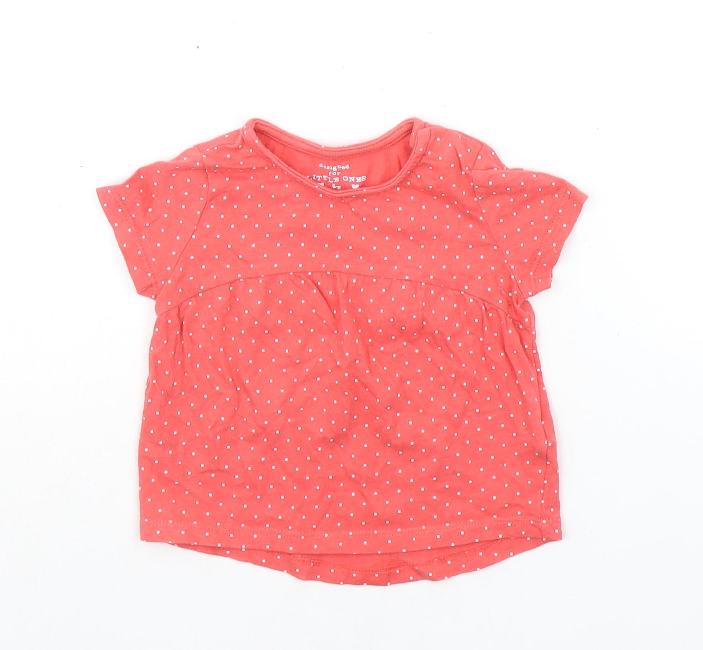 F&F Baby Red Polka Dot  Basic T-Shirt Size 6-9 Months