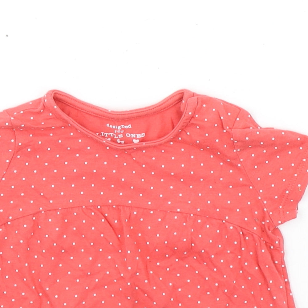 F&F Baby Red Polka Dot  Basic T-Shirt Size 6-9 Months