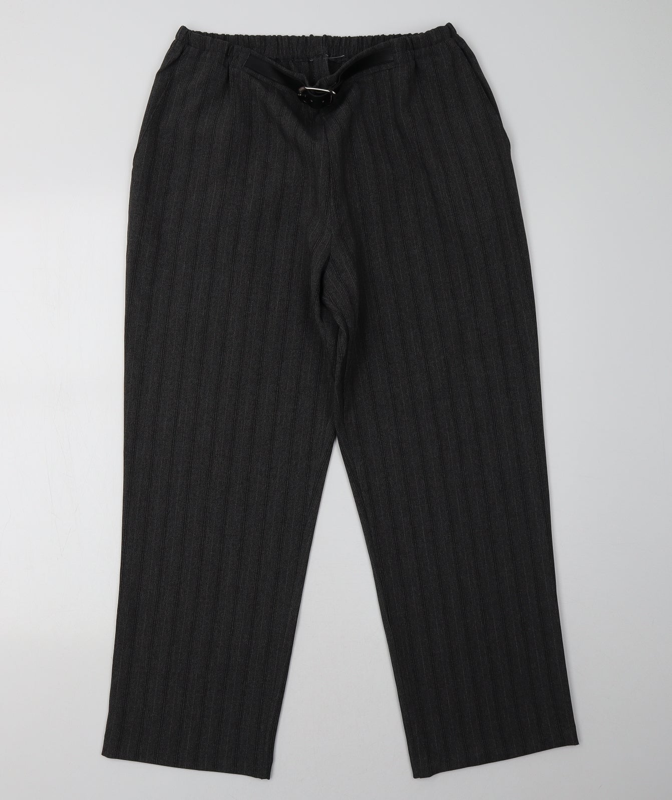 Preworn Womens Grey Striped  Trousers  Size 18 L30 in