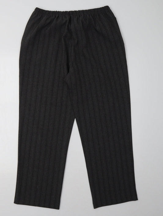 Preworn Womens Grey Striped  Trousers  Size 18 L30 in