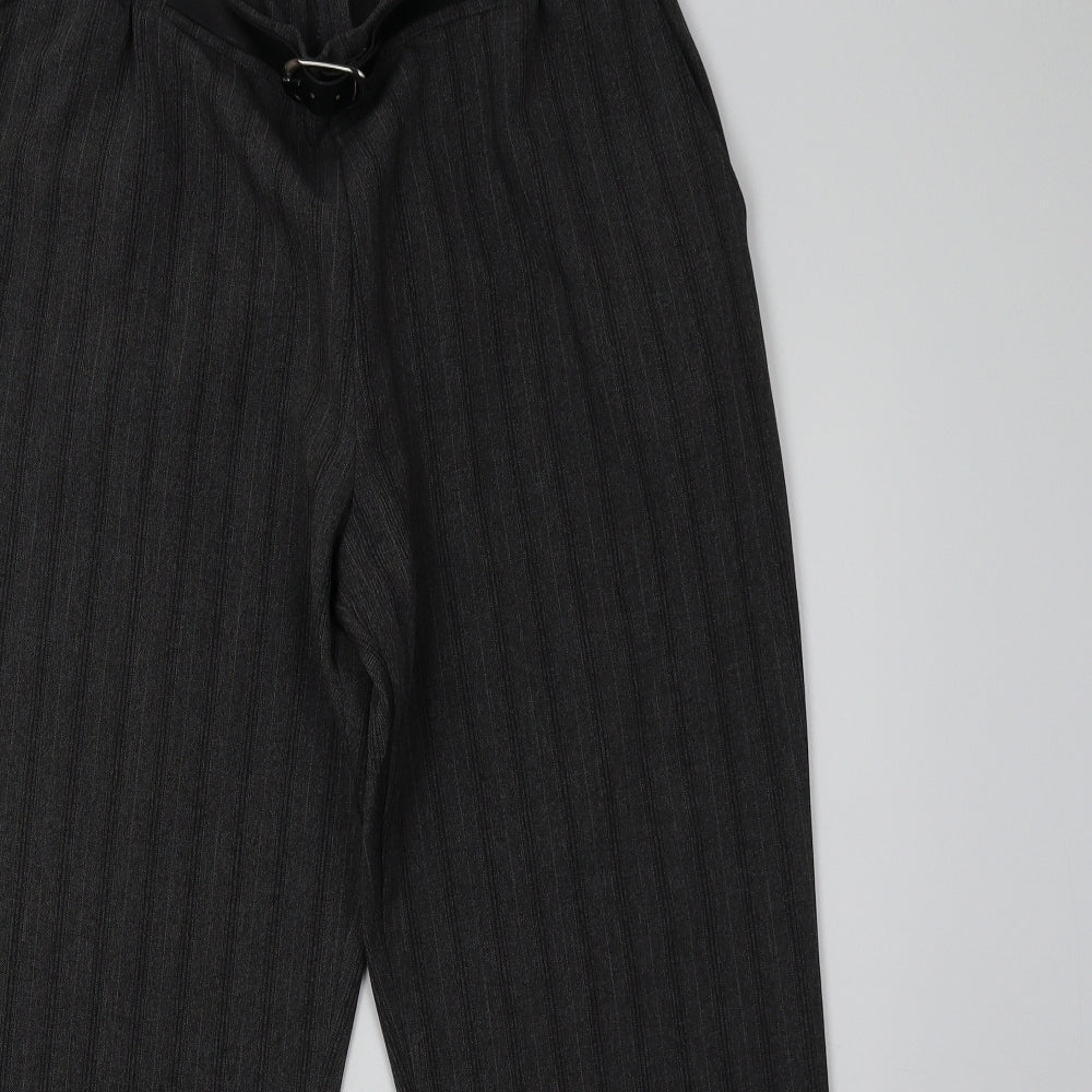 Preworn Womens Grey Striped  Trousers  Size 18 L30 in
