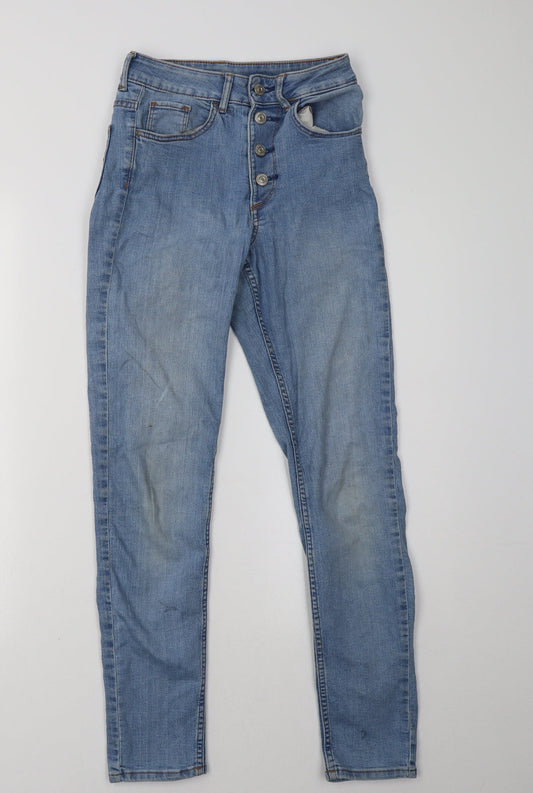 h&m, Womens Blue  Denim Skinny Jeans Size 6 L30 in