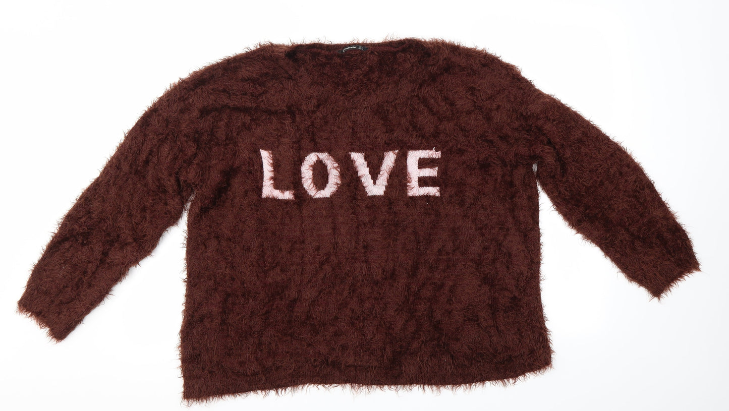 Stradivarius Womens Brown   Pullover Jumper Size L