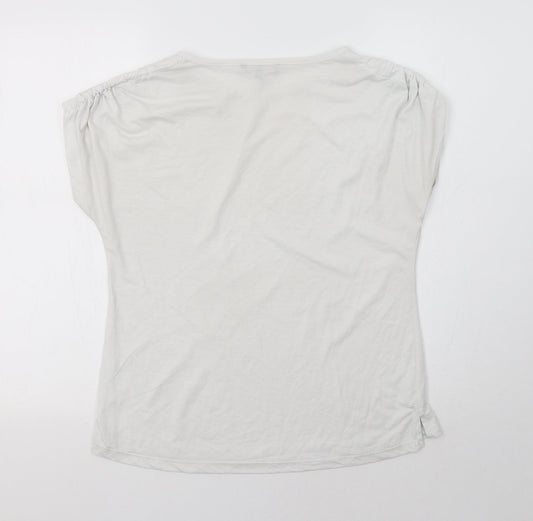Peacocs Womens White   Basic T-Shirt Size 10