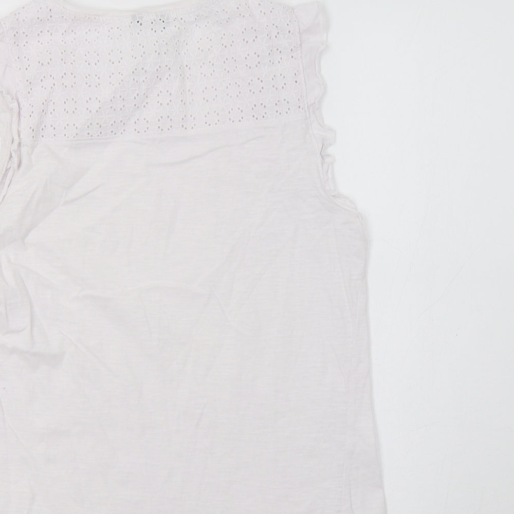 M&Co Womens White   Basic T-Shirt Size 10