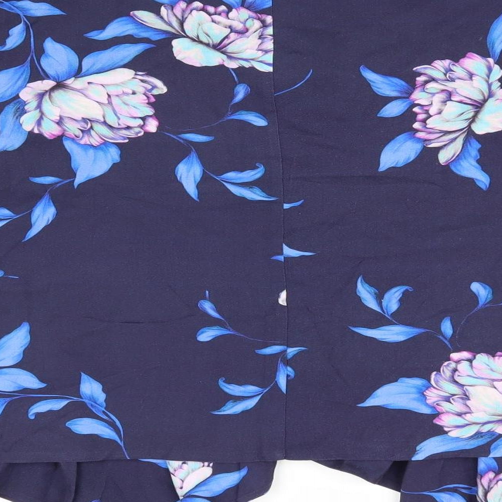 Monsoon Womens Blue Floral  Jacket  Size 14  - Waterfall Jacket Pink Purple Aqua Flowers