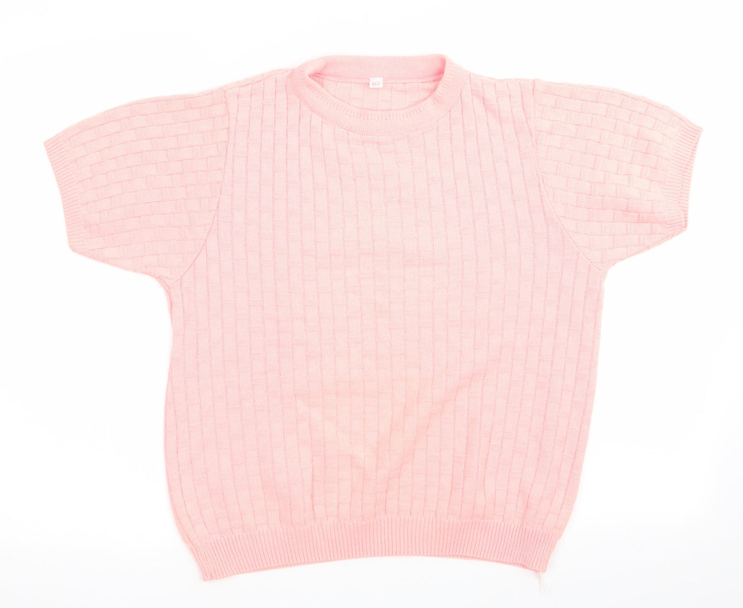 Preworn Womens Orange Geometric  Pullover Jumper Size 10  - Florescent