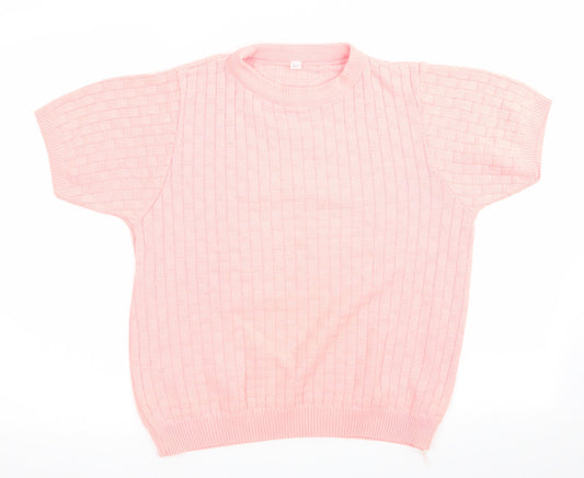 Preworn Womens Orange Geometric  Pullover Jumper Size 10  - Florescent