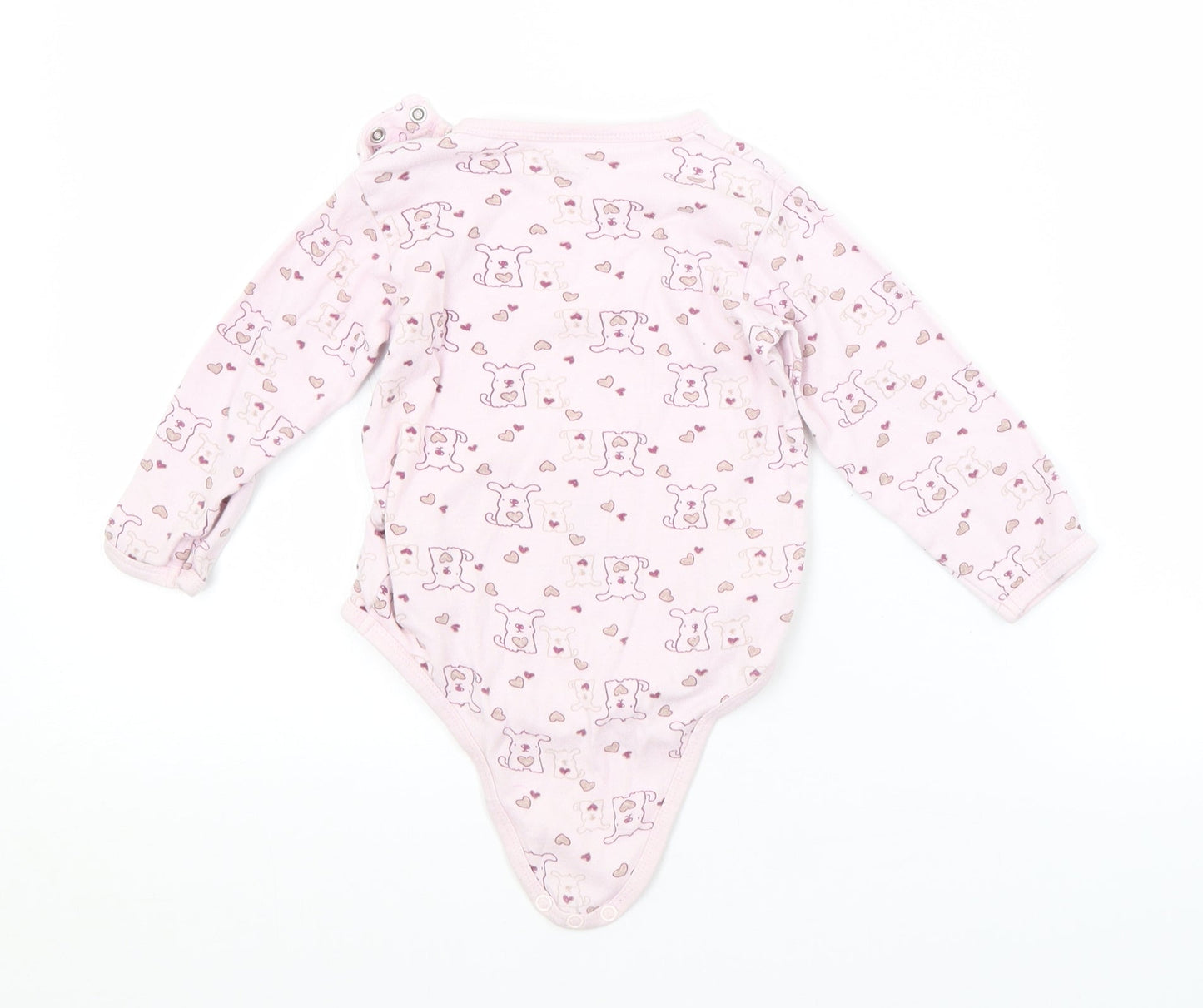 Preworn Baby Pink Animal Print  Babygrow One-Piece Size 18 Months