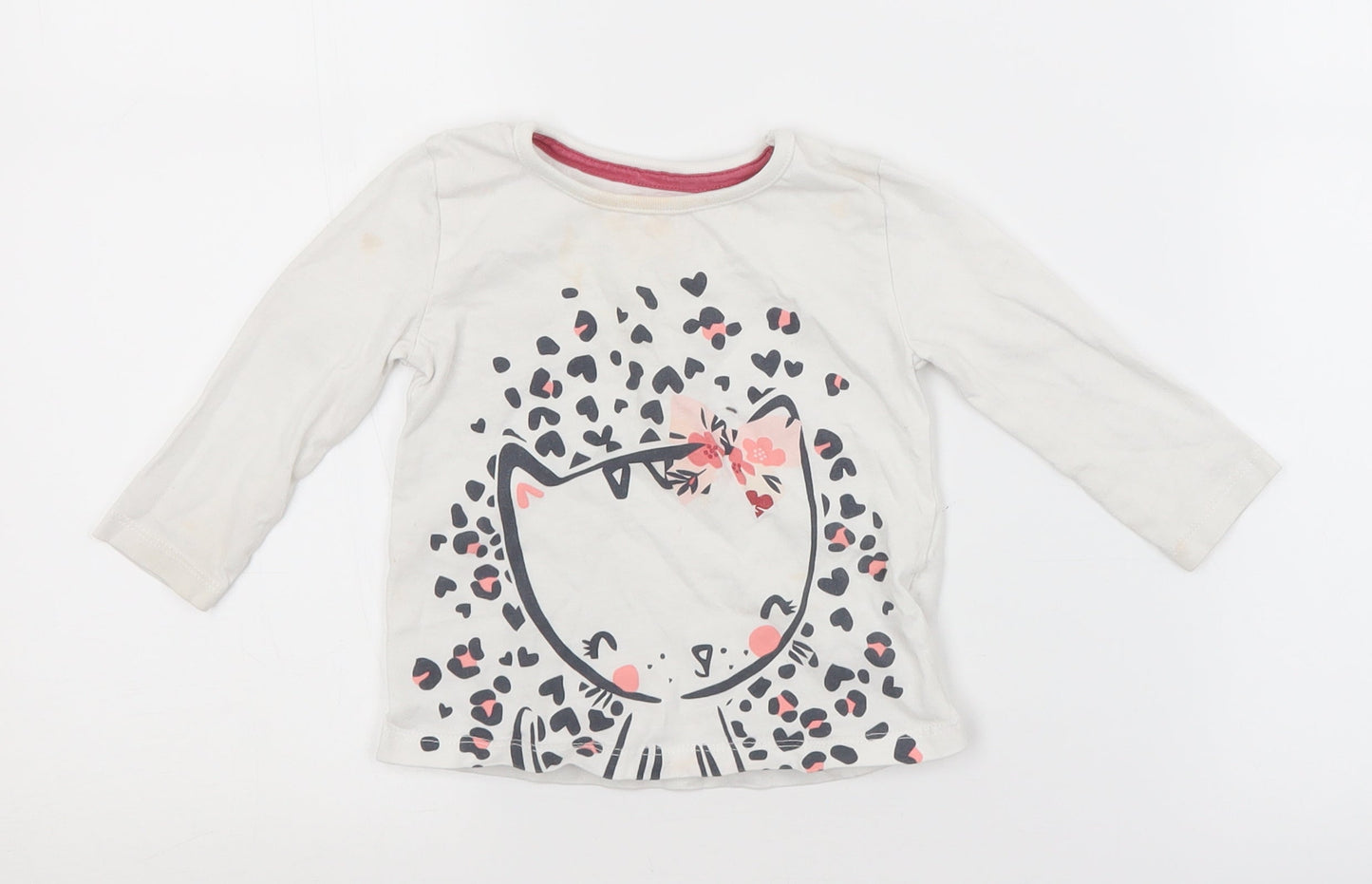 LULLABY Girls White   Basic T-Shirt Size 6-9 Months