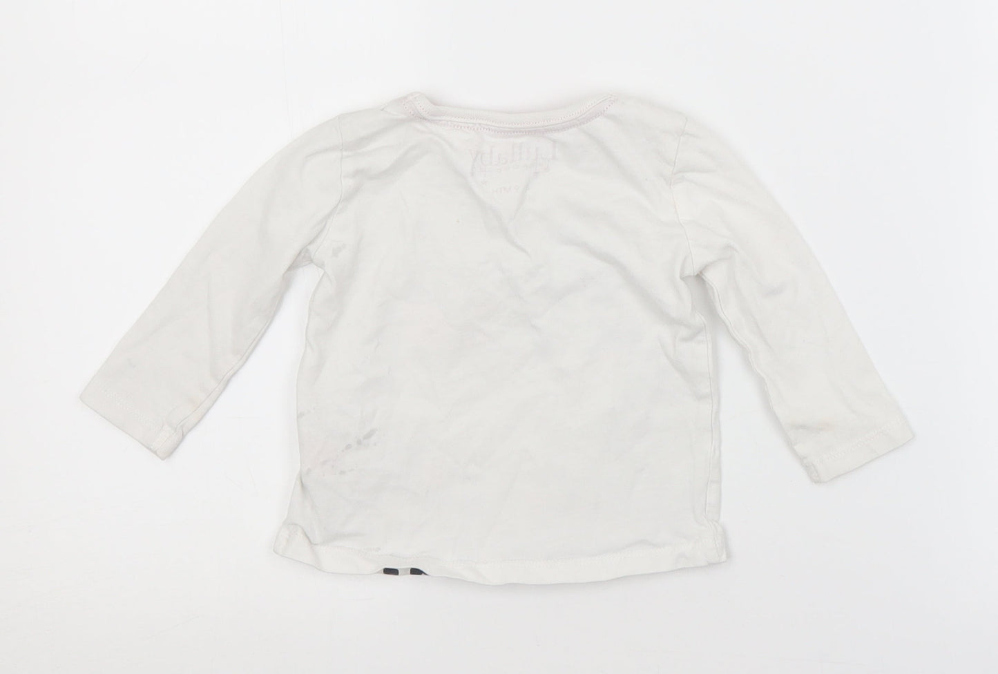 LULLABY Girls White   Basic T-Shirt Size 6-9 Months