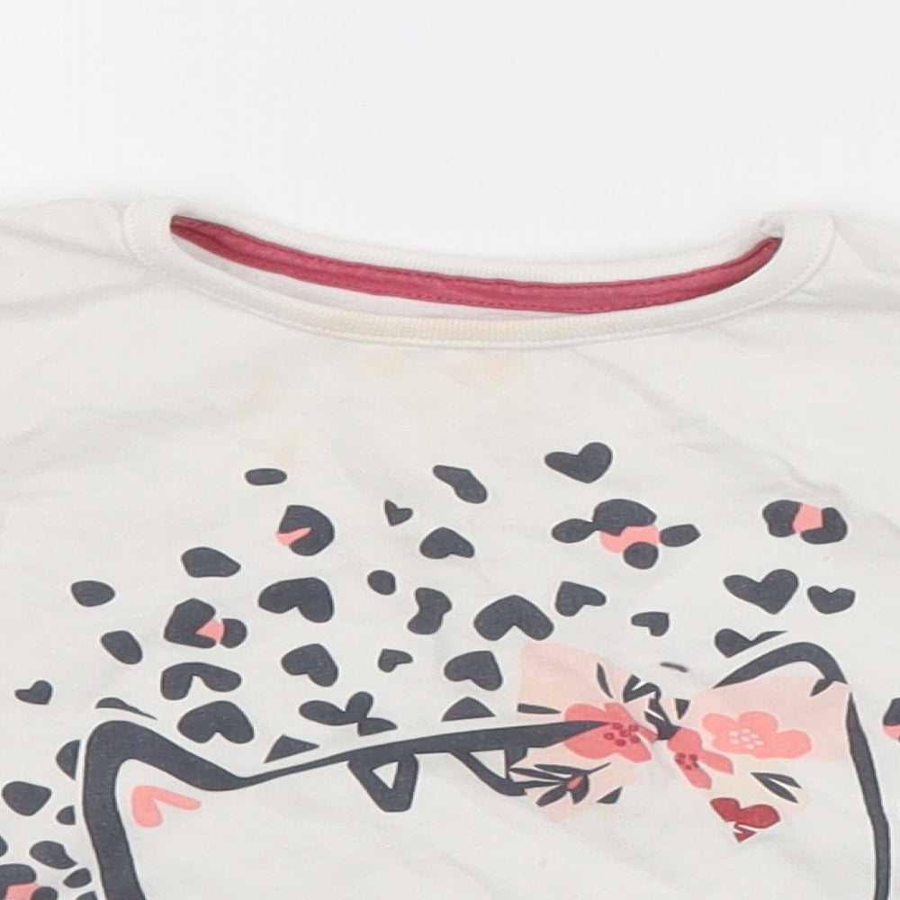 LULLABY Girls White   Basic T-Shirt Size 6-9 Months