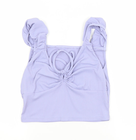 Preworn Womens Purple   Cropped Blouse Size L