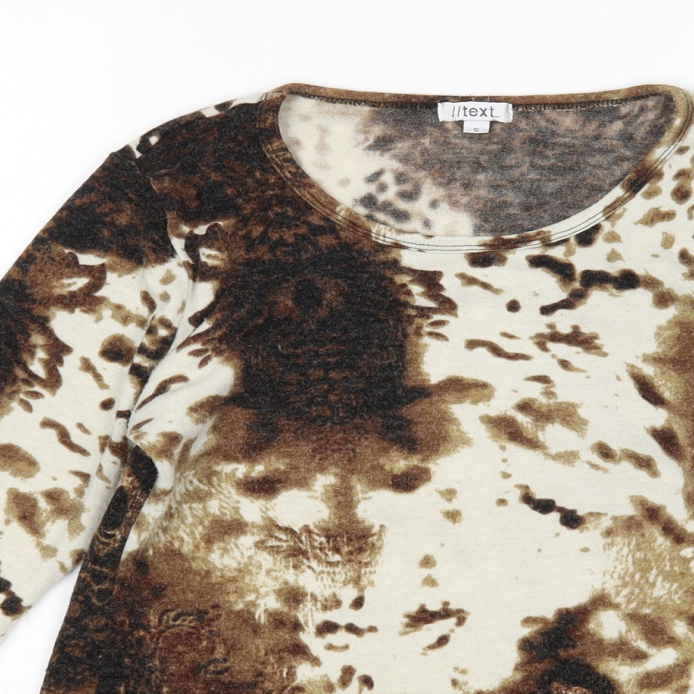 Text Womens Multicoloured Animal Print  Pullover Jumper Size S