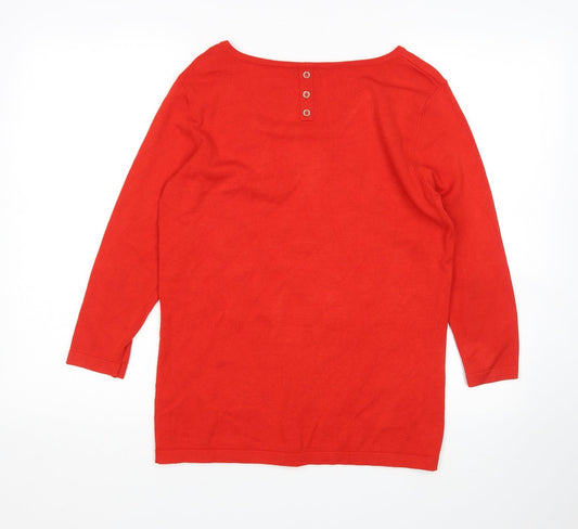 M&Co Womens Red   Pullover Jumper Size 12