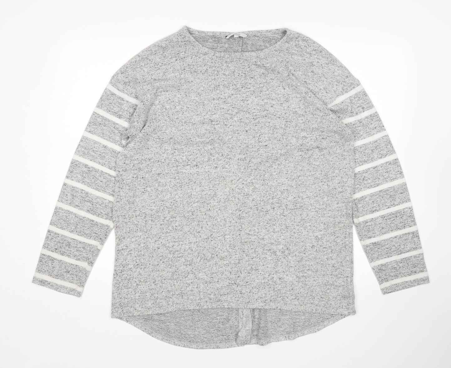 NEXT Womens Grey Striped  Pullover Jumper Size 14