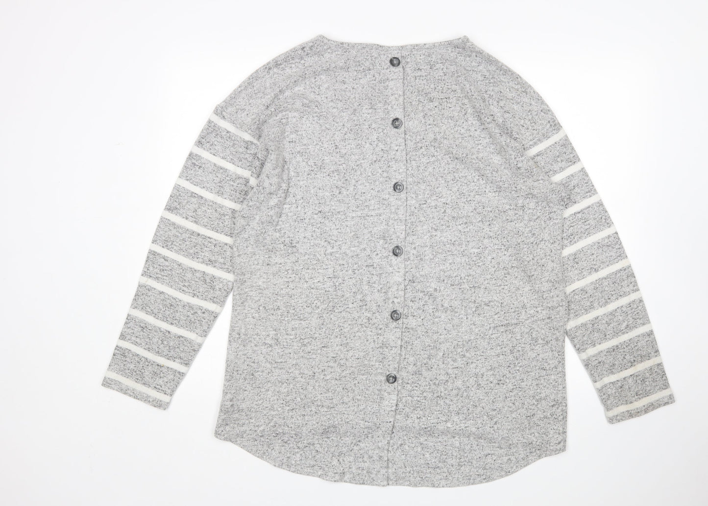 NEXT Womens Grey Striped  Pullover Jumper Size 14