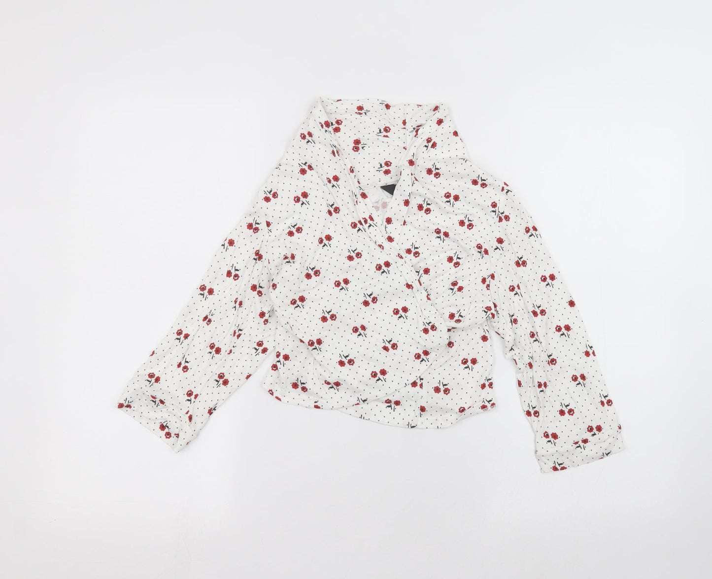MAX Womens White Polka Dot  Cardigan Jumper Size L