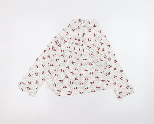 MAX Womens White Polka Dot  Cardigan Jumper Size L