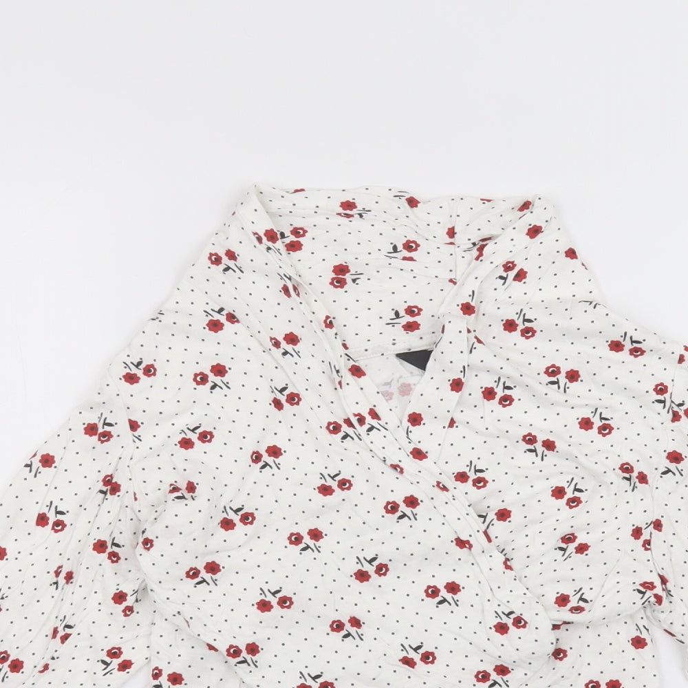MAX Womens White Polka Dot  Cardigan Jumper Size L