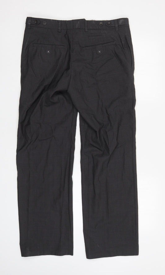 Preworn Womens Grey Striped  Trousers  Size 35 in L31 in