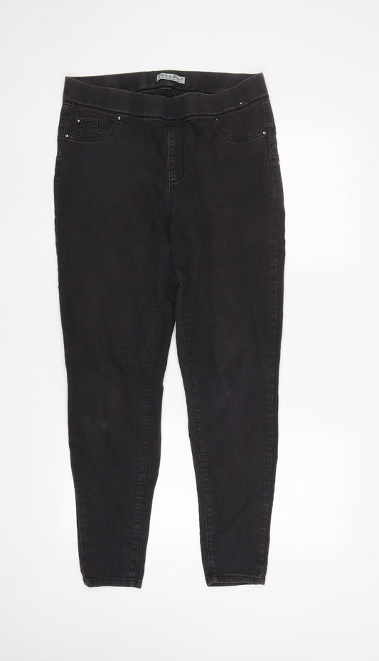 Denim & Co. Womens Black   Tapered Jeans Size 14 L29 in