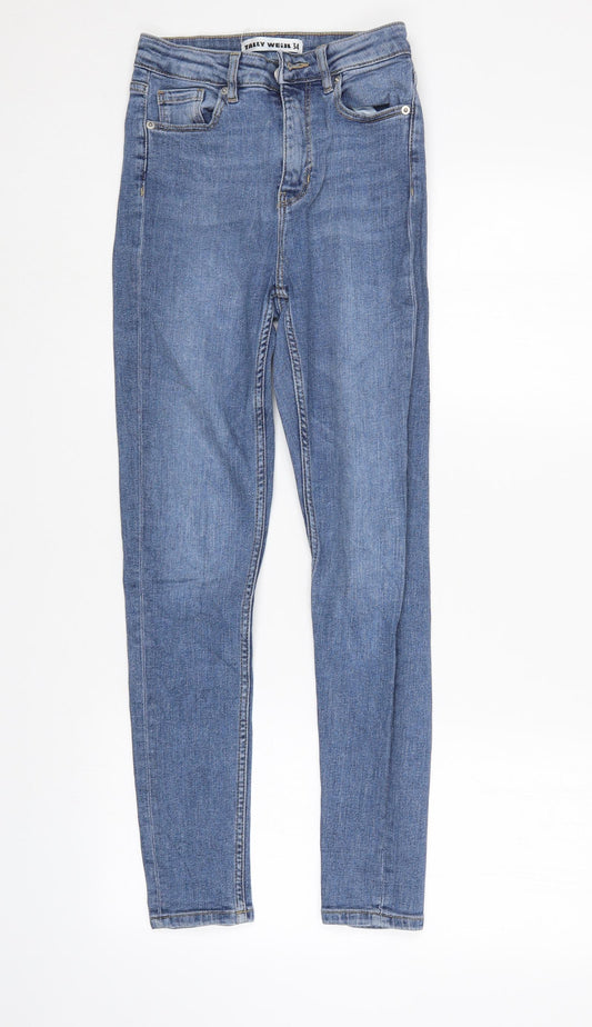 TALLY WEiJL Womens Blue   Tapered Jeans Size 6 L27 in - Elastic Waist