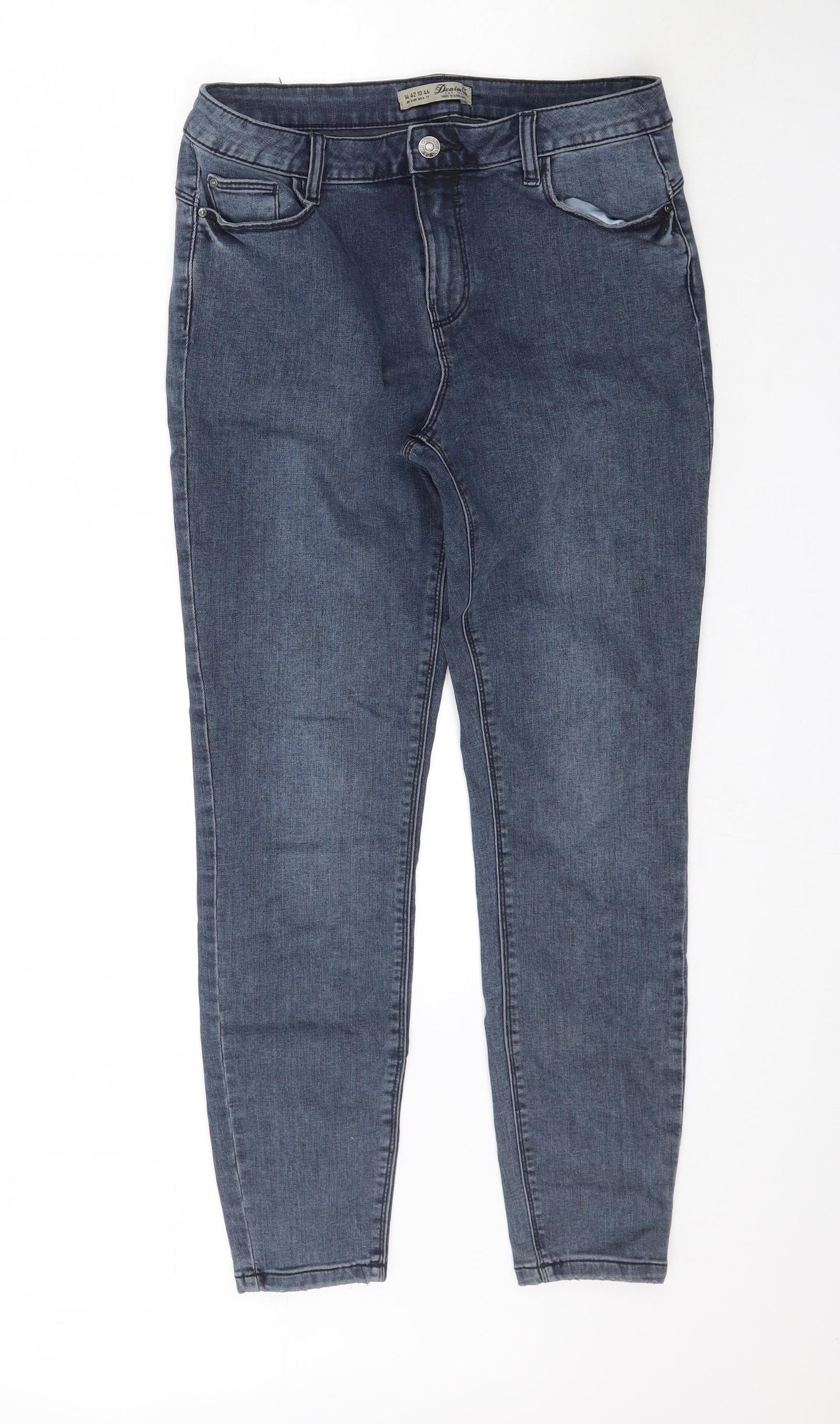 Denim Co. Womens Blue  Denim Skinny Jeans Size 14 L28 in