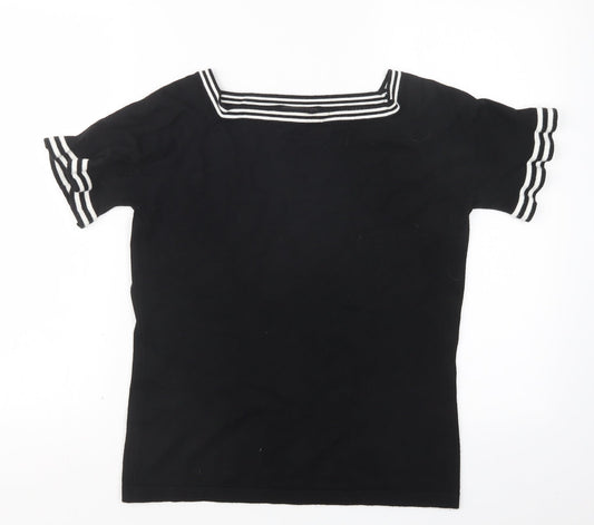 Simon Jeffrey Womens Black   Pullover Jumper Size S