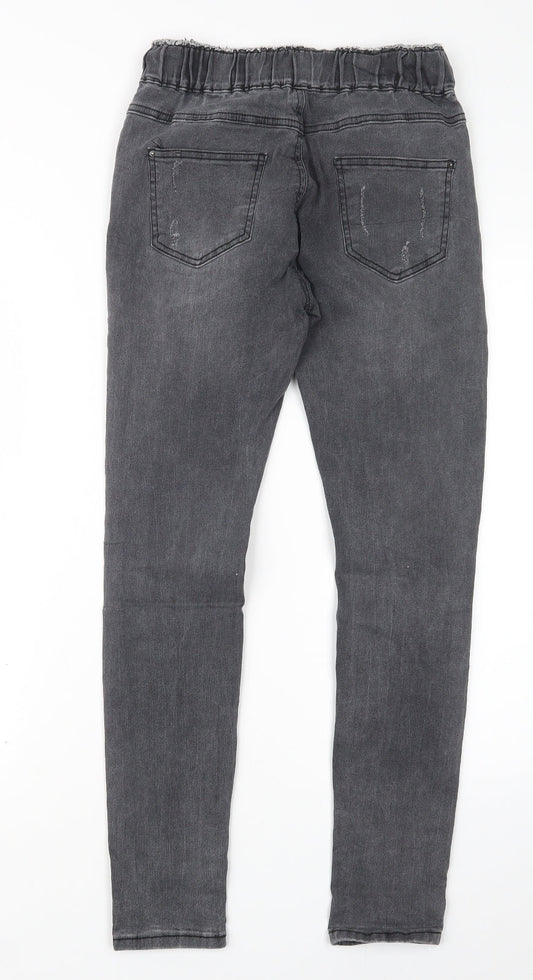 Preworn Womens Grey  Denim Straight Jeans Size XS L28 in